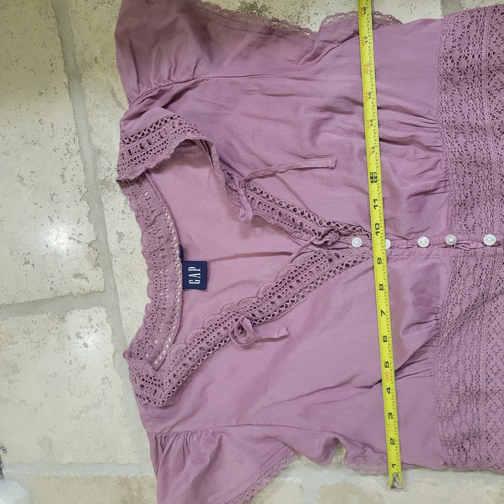 GAP Dusty Pink Lace-Trim Top - Picture 8 of 13